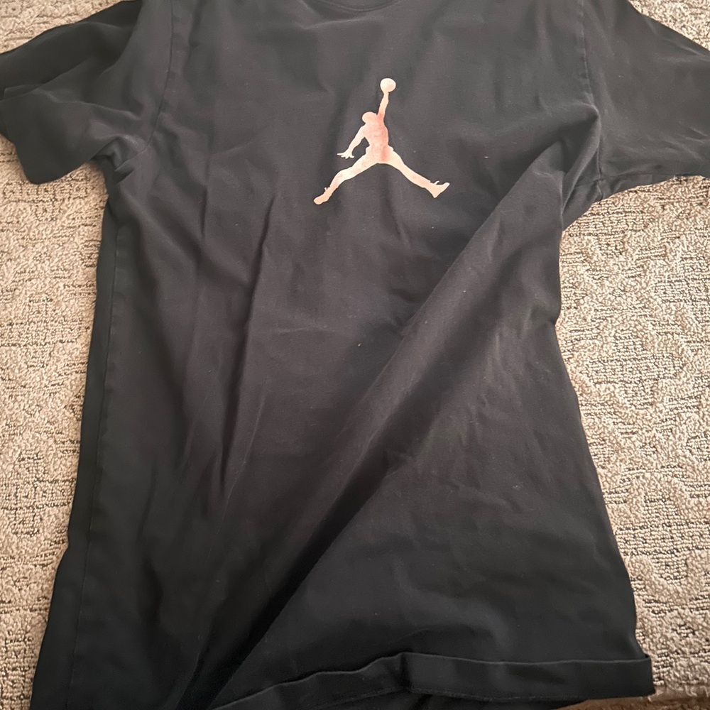 Jordan Black Tee with Red Logo